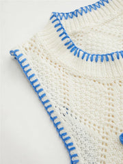 Fish Crochet Vest Tie Up Tank Top