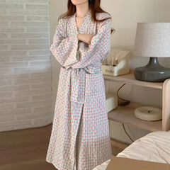 Printed Long Sleeve Night Gown Robe