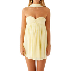 Babydoll Mini Tube Dress with Scarf