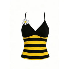 Bee Ladybug Spaghetti Strap Crop Top