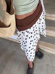 Polka Dot Low Rise Irregular Short Skirt - Streetwear A-Line