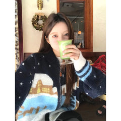 Winter Scenery Knitted Cardigan