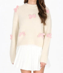 Bow 3D Bow Appliques Sweater