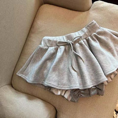 Grey Drawstring Mini Blommers Skort