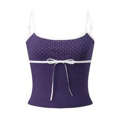 Polka Dot Bow Tie Spaghetti Strap Tank Top