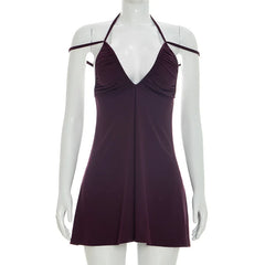 Ruched Strappy Mini Dress