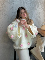 Rose Embellished Sweater