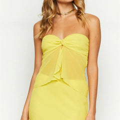 Floral Print Mesh Bandeau Top