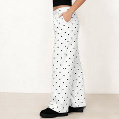 Polka Dot Wide Leg Sweatpants