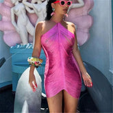 Tassel Halter Mini Dress