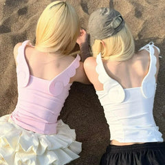 Angel Wing Tie Up Tank Top