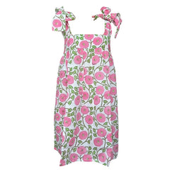 Floral Tie Square Neck Flare Mini Dress