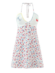 Floral Print Halter Neck Cami Mini Dress
