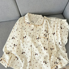 Dachshund Kawaii Print Pajama Set