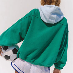 Two Tone Drawstring Hoodie