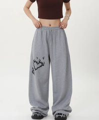 Love Print Gray Sweatpants