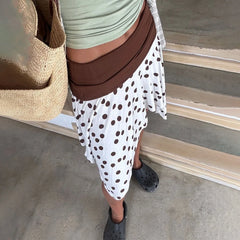 Polka Dot Low Rise Irregular Short Skirt - Streetwear A-Line
