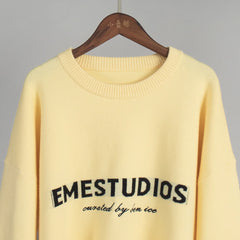 Letter Print Full Sleeve Loose Sweater