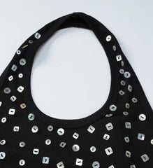 Black Buttoned Halter Top
