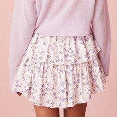 Floral Ruffled Tiered Mini Skirt