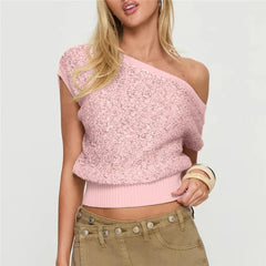 Sequin Knit Off The Shoulder Top