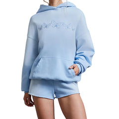 Butterfly Embroidered Hooded Sweatshirt