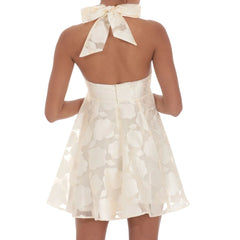 Sleeveless Halter Floral Pattern Mini Dress