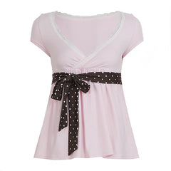 Pink Bow Babydoll Top