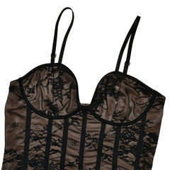 Black Spaghetti Strap Lace Bodycon Mini Dress