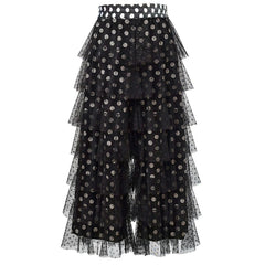 Dotted Sequin Tulle Ruffle Layered Pants