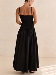 Smocked Tiered Spaghetti Strap Maxi Dress