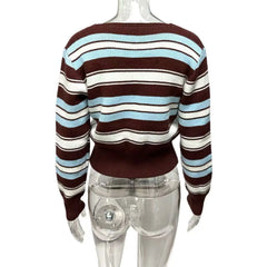 Striped Knit Sweater Cardigan