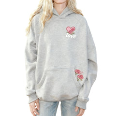 Bouquet Flower Print Hooded Sweatshirt