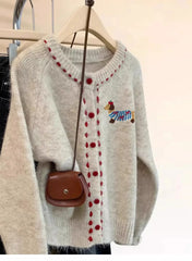 Animal Embroidery Knitted Cardigan
