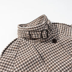 Plaid Print Stand Collar Pocket Jacket