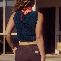 Knit Embroidered Square Top