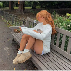 Bear And Puppy Print Knit Pullover