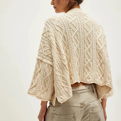 Cable Knit Round Neck Long Sleeve Sweater