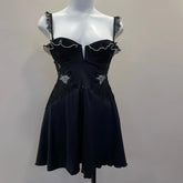 Ruffle Strap Satin Nightdress