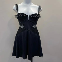 Ruffle Strap Satin Nightdress