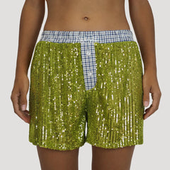 Sequined Patchwork Pyjama Shorts