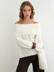 Off Shoulder Knit Sweater