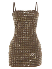 Sequins Patchwork Cami Bodycon Mini Dress