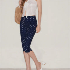 Polka Dot Print Capri Pants