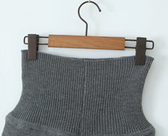 Grey Lace Trim Knit Cardigan And Shorts Set