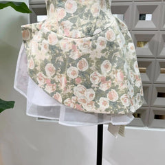 Jacquard Floral Print O-neck Sleeveless Irregular Weave A-line Mini Dress