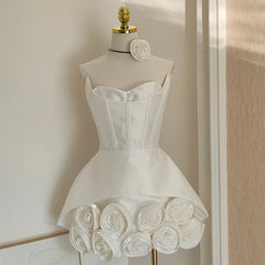 3d Rose Applique Hem Corset Mini Dress