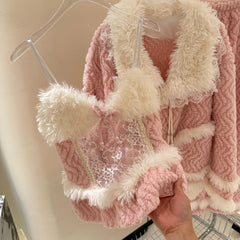 Pink Flannel Fleece Sleepwear Three Piece Set