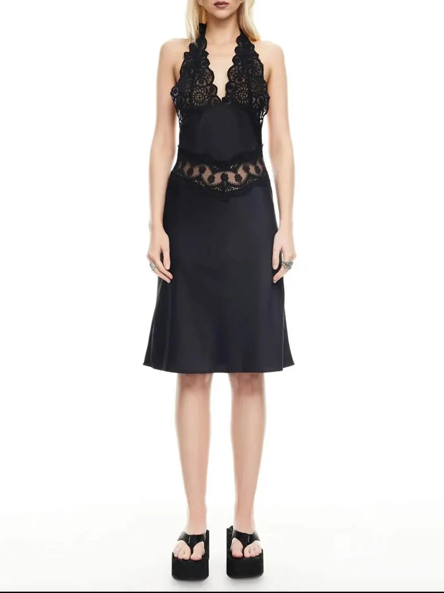 Black dress with lace details