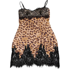 Patchwork Cami Leopard Lace Mini Dress